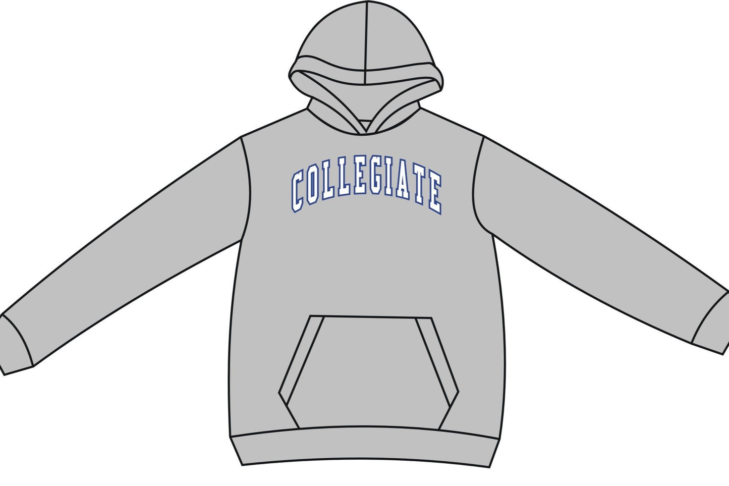 Sweatshirt - Hooded Embroidered Collegiate
