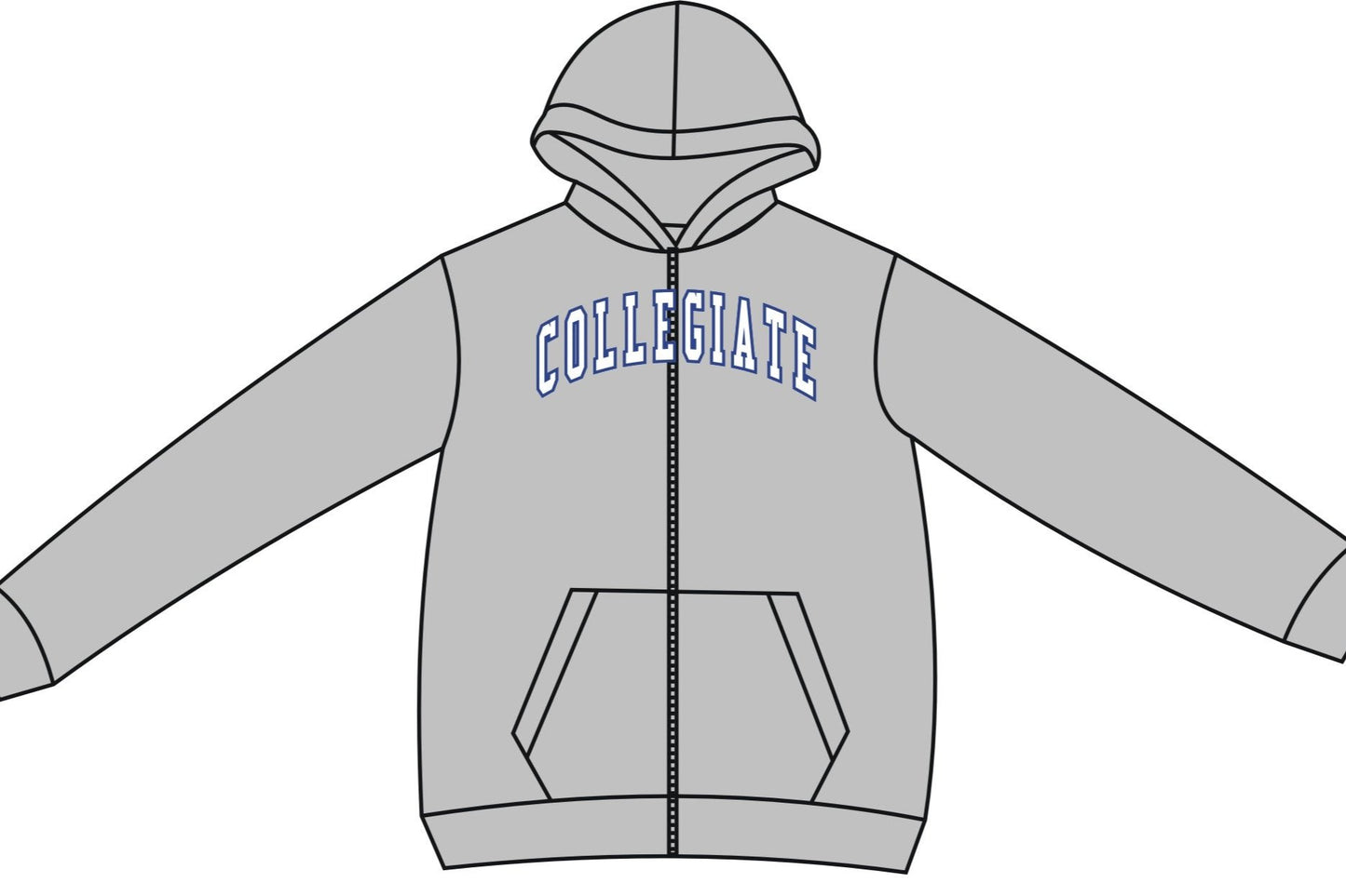 Sweatshirt - Full Zip Hooded Collegiate