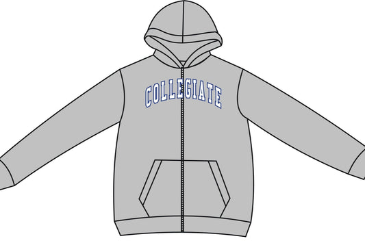Sweatshirt - Full Zip Hooded Collegiate