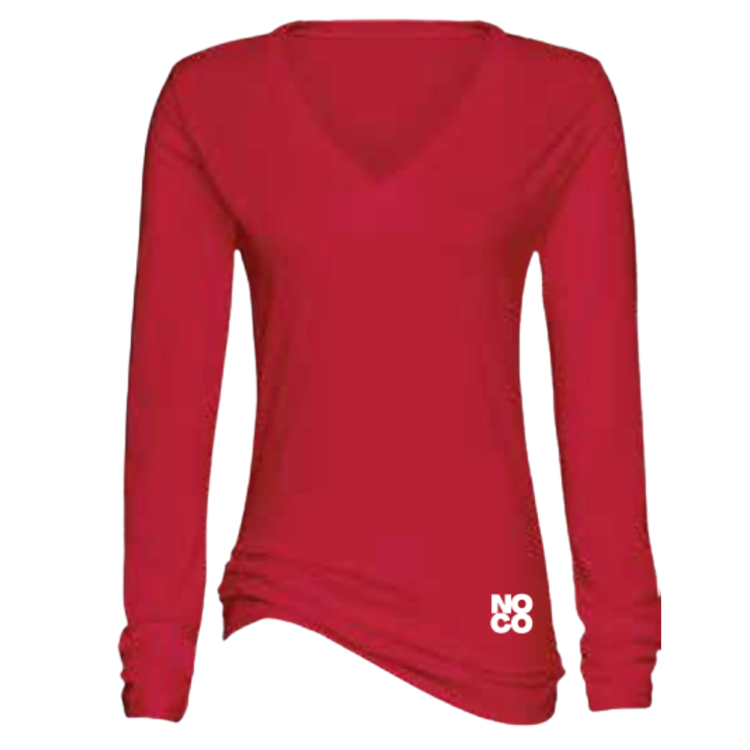 Ladies TShirt - L/S V-neck with NOCO Block Logo