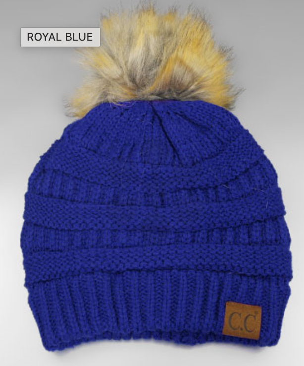 Hat - Pom Pom Beanie - school colors