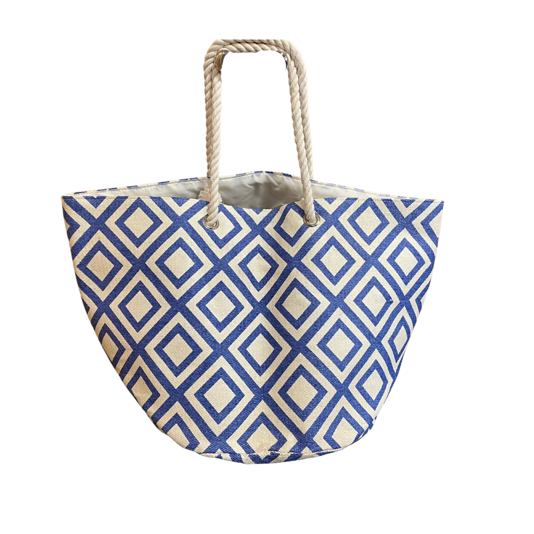 SALE - Bag - School Colored Geometric Lined Tote